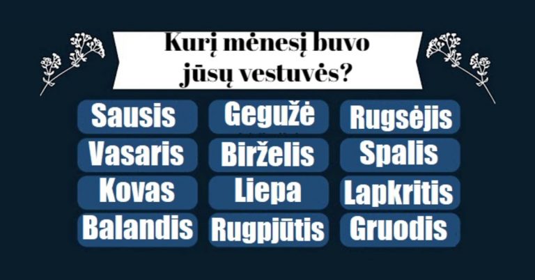 Kurį mėnesį buvo jūsų vestuvės? Jūs nė nenutuokiate, ką tai reiškia…