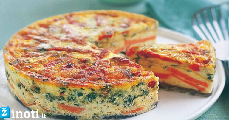 Itališkas omletas „Fritata“. Mėgaukitės skaniais pusryčiais