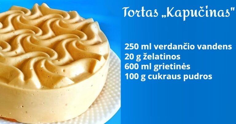 Nekeptas tortas „Kapučinas" tobula jūsų stalo puošmena