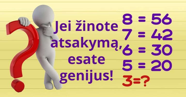 Matematinės užduotys, kurias išspręsti gali tik genijai!