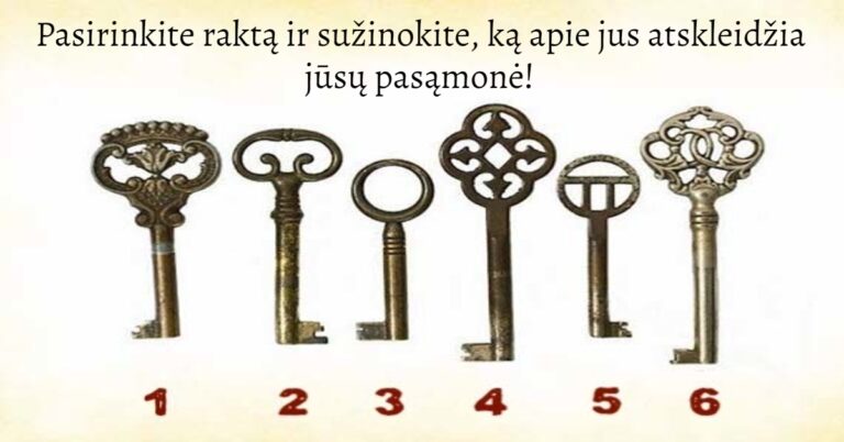 Testas: pasirinkite raktą ir sužinokite, ką apie jus atskleidžia jūsų pasąmonė!