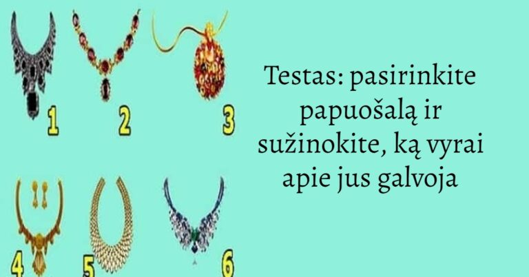 Testas: pasirinkite papuošalą ir sužinokite, ką vyrai apie jus galvoja