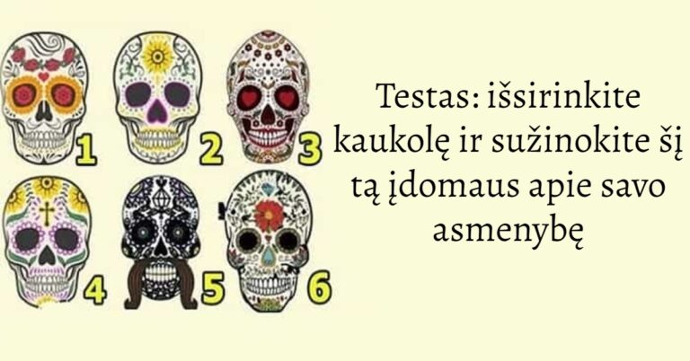 Testas: išsirinkite kaukolę ir sužinokite šį tą įdomaus apie savo asmenybę