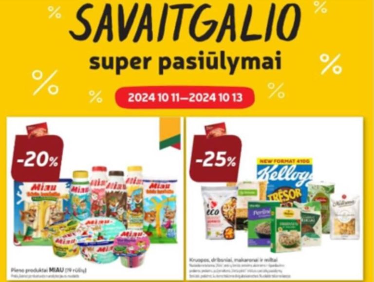 Savaitgalio, nuo spalio 10 iki 13 d. nuolaidos